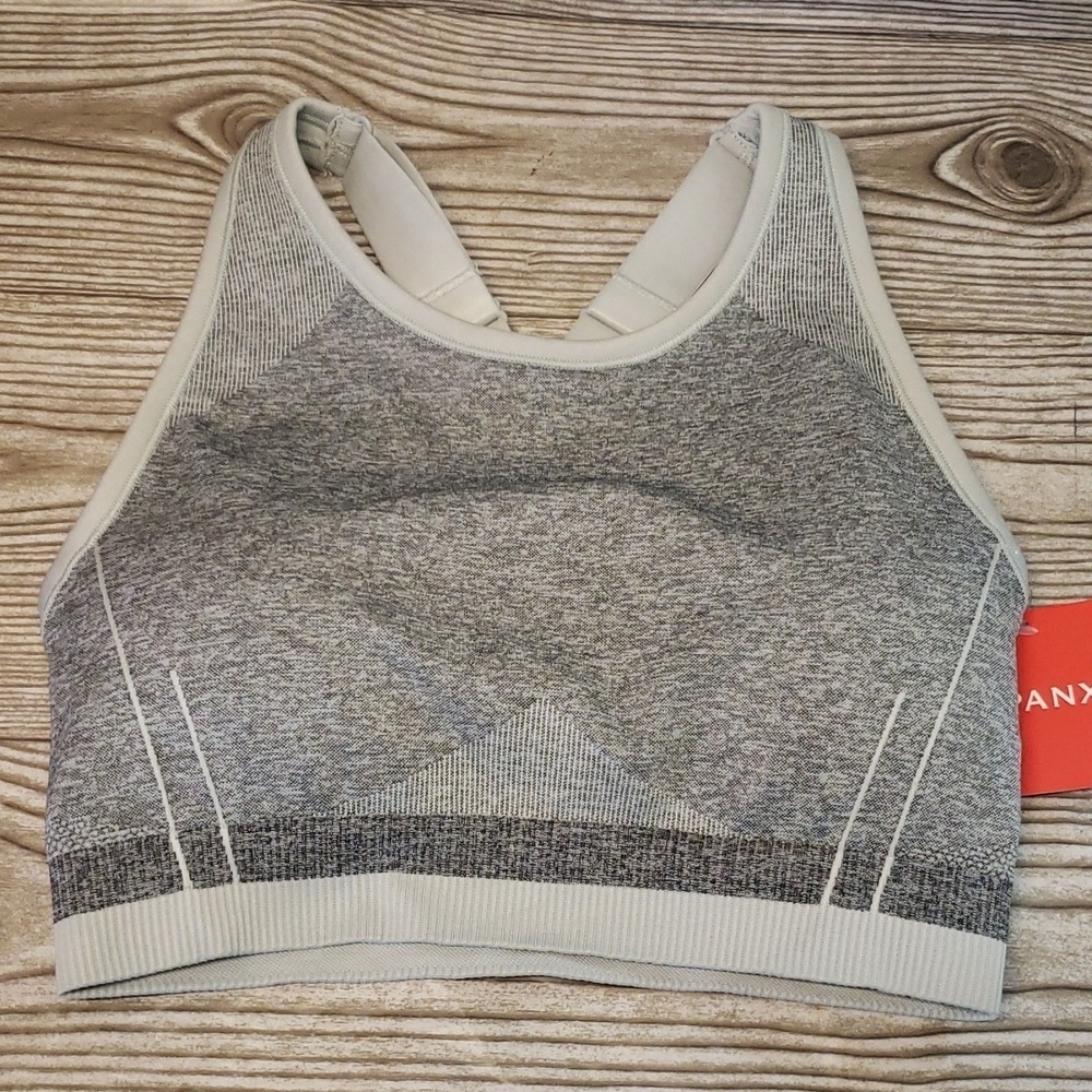Spanx spacedye cloudy gray seamless sports sculp padded bra size S